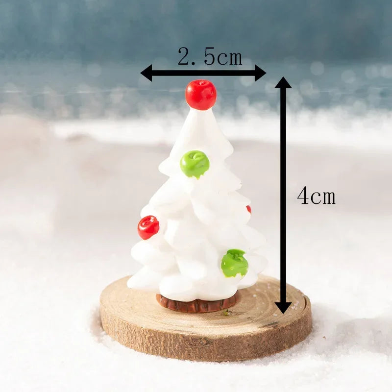 【クリスマス用装飾】ミニクリスマスツリー サンタ&妖精の樹脂置物