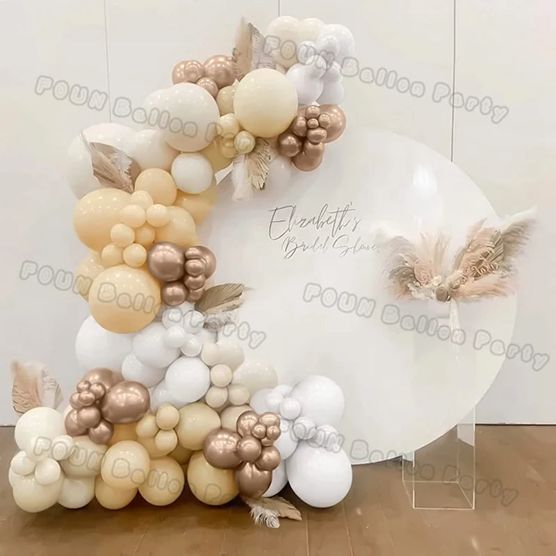 ベージュホワイト バルーンガーランドアーチキット