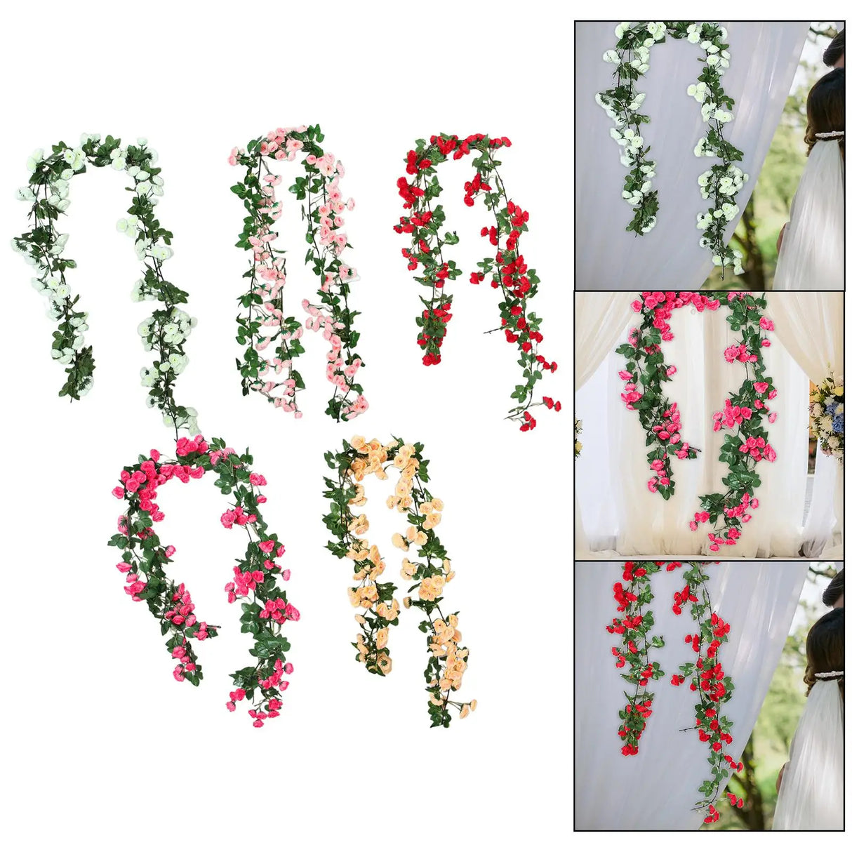 クリスマスガーランド|イベント・パーティー装飾| ローズガーランド 180cm