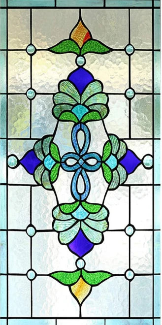 【UVカット・静電気吸着タイプ】ステンドグラス風 ウィンドウフィルム(モダン柄6パターン)