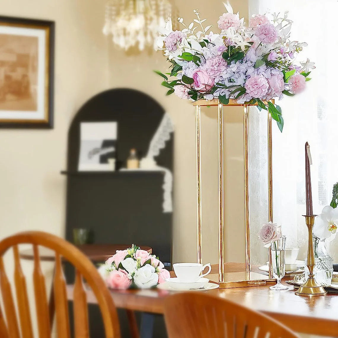 結婚式・インテリア装飾|ゴールドメタルフラワースタンド