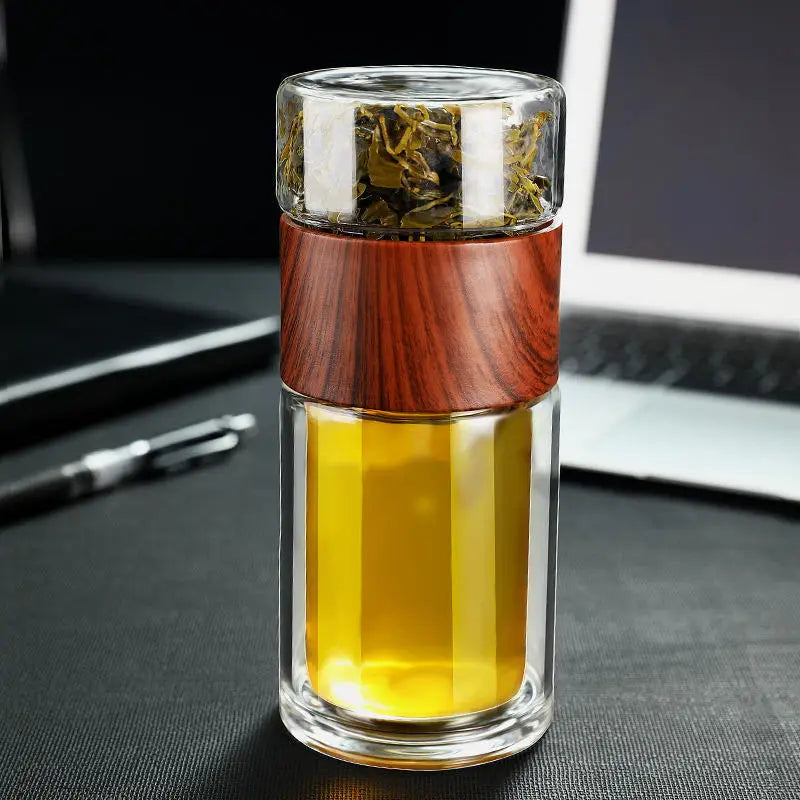 |イベント・ノベルティ用品 | 高品質二重ガラスティーボトル ケース付き