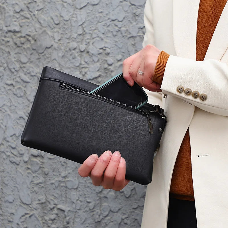 |イベント・ノベルティ用品 | メンズPUレザークラッチバック | W26cm×H17cm×D3cm