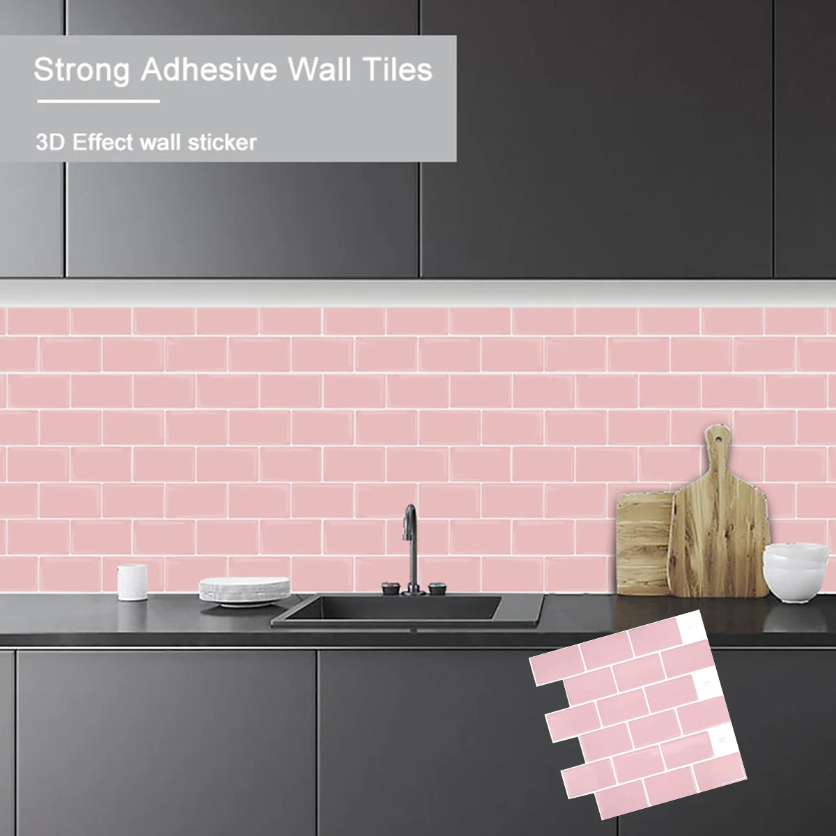 DIY用 レンガ型天然石風ステッカー 30.5×30.5㎝ 1pcs 単品購入可能