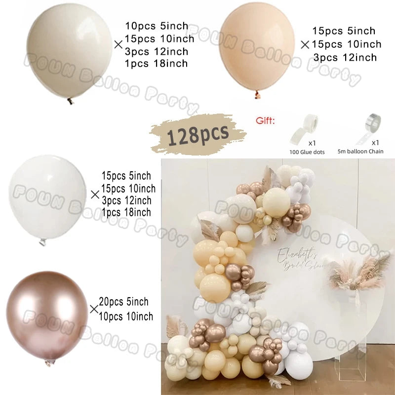 ベージュホワイト バルーンガーランドアーチキット