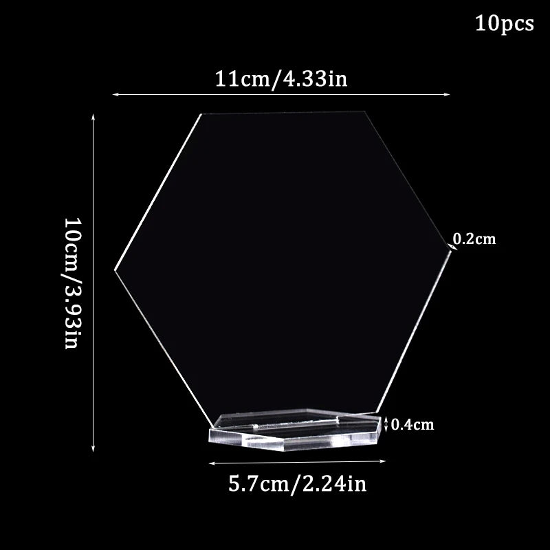 イベント・結婚式装飾|透明アクリル六角形テーブルサインセット