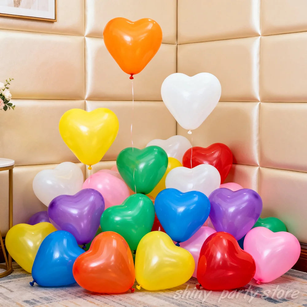 ハート型ラテックスバルーン 10/20/50個セット