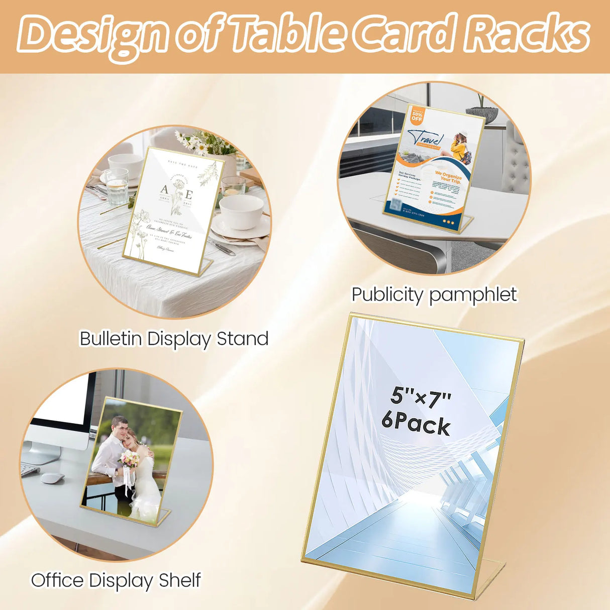 イベント・結婚式装飾|ゴールドフレームアクリルサインホルダー エレガント