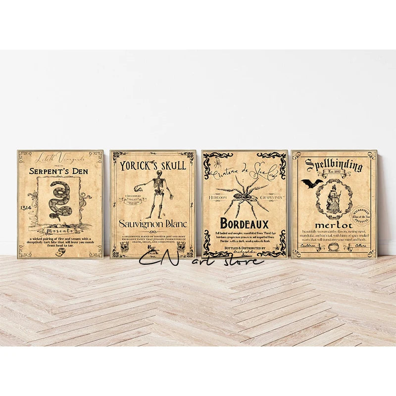 イベント・ハロウィングッズ|ヴィンテージスカルアートキャンバスポスター