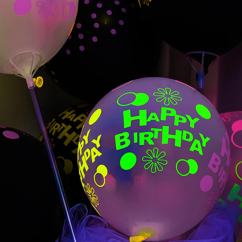 暗闇で光る蛍光ラテックスバルーンセット