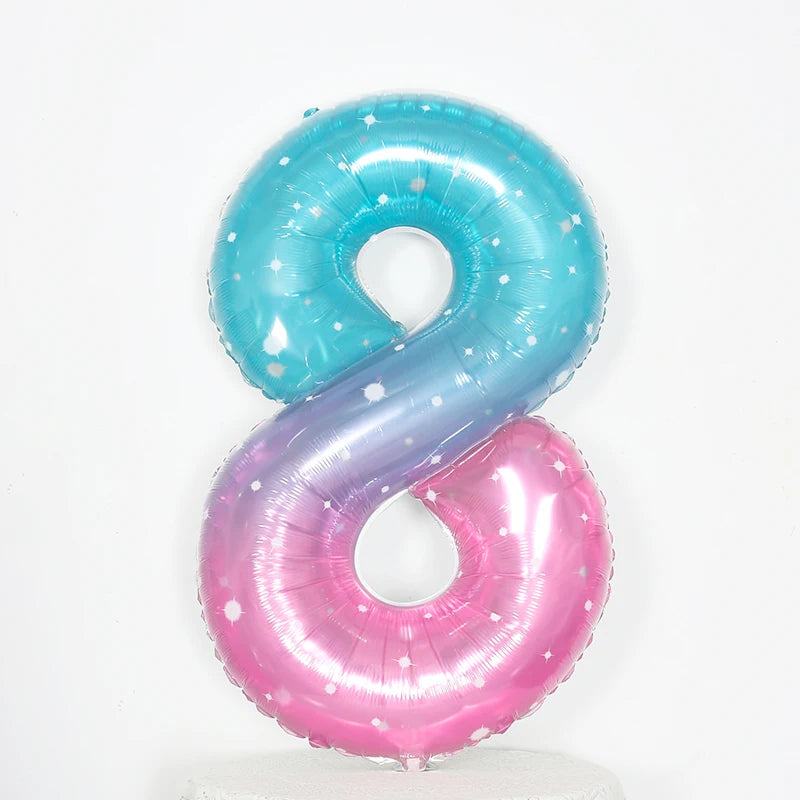 イベント・クリスマス装飾|グラデーションレインボー数字バルーン(ナンバーバルーン)