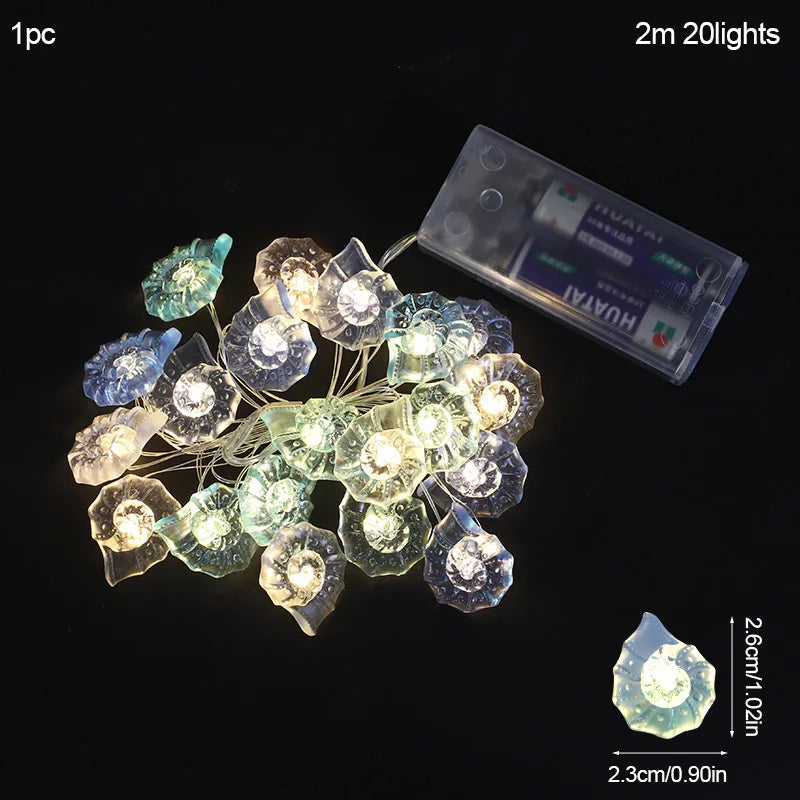 パーティー・インテリア用装飾 シェル&スター LEDライト 海モチーフ