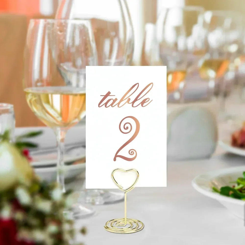 イベント・結婚式装飾|金属製ハート型プレースカードホルダー 24個セット