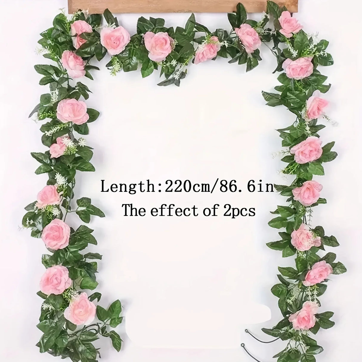 パーティー・インテリア装飾|造花シルクローズガーランド(約2.2M)