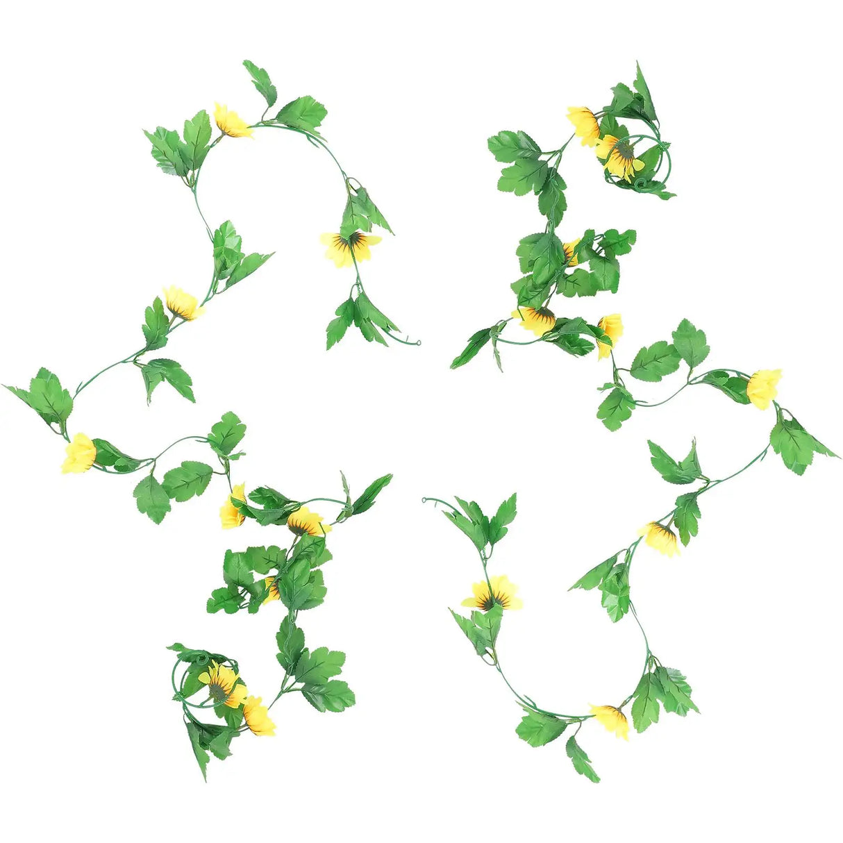 2個のつる装飾用フェイクひまわり