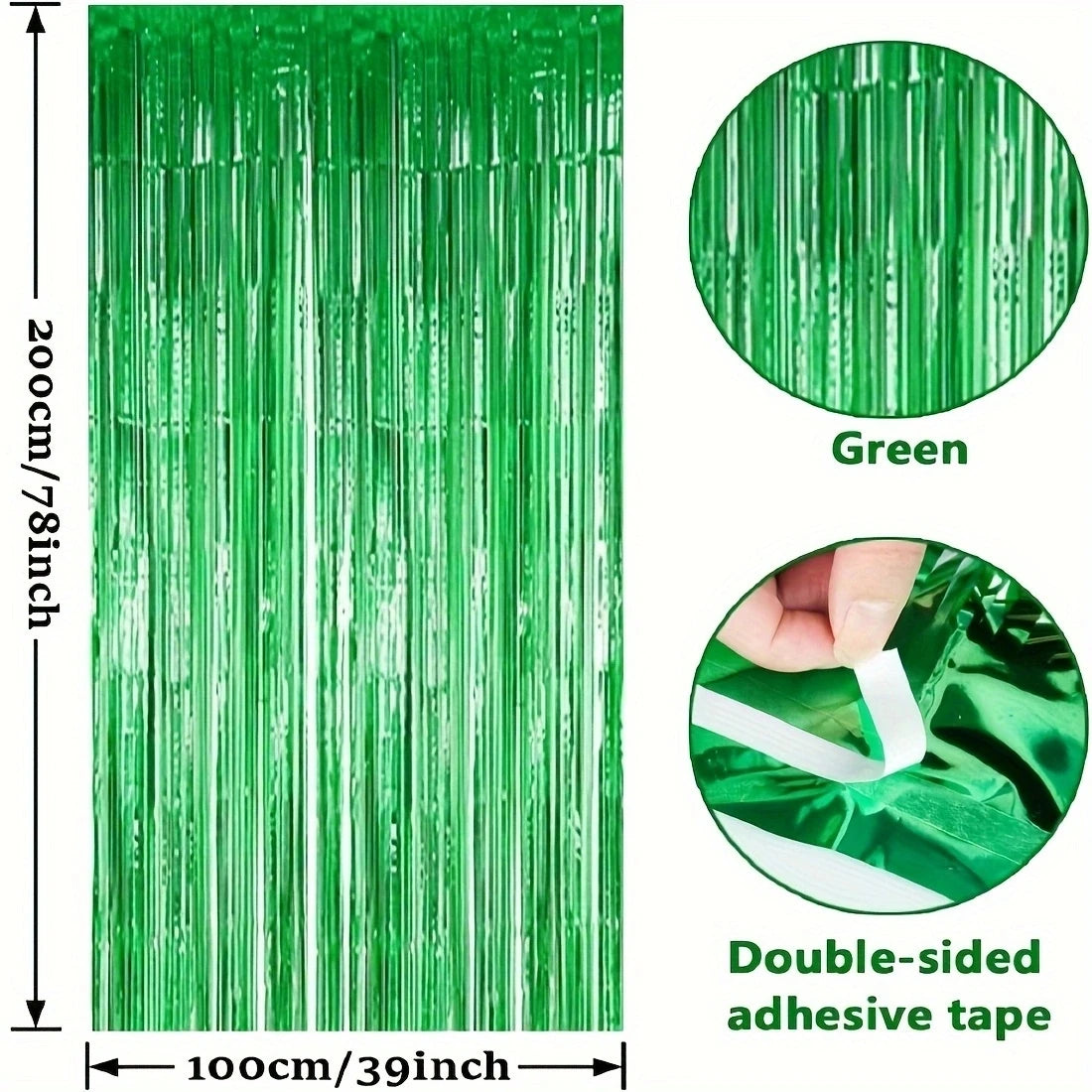 パーティー・インテリア装飾 メタリックカラーカーテン 幅1M 3Pセット お得パック