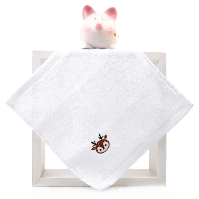 | ノベルティ用品 | 動物刺繍入りコットンフェイスタオル| 25x25c