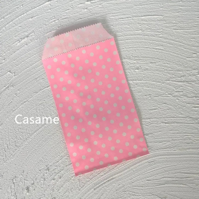 |ノベルティ用品 | ドット柄クラフトミニ紙袋 50枚入り | 8×15c