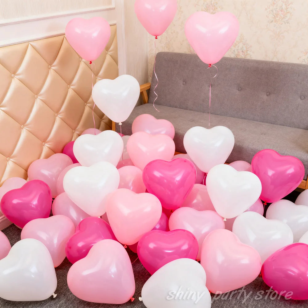 ハート型ラテックスバルーン 10/20/50個セット