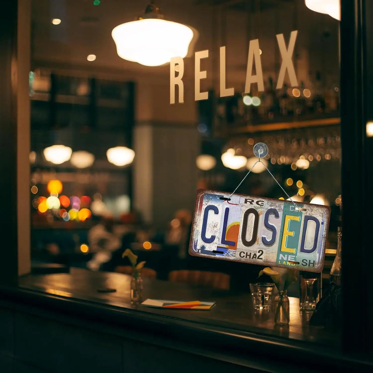 吊り下げ看板オープン・クローズサインプレート