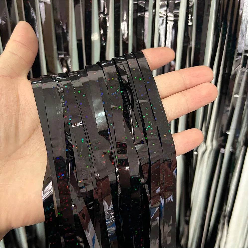 パーティー・インテリア装飾 キラキラ!カーテン 波型/ストレート型 2種類