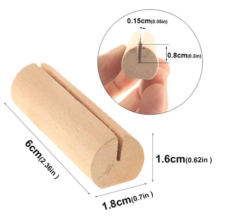 イベント・結婚式装飾|天然木製席札クリップ 写真ディスプレイ用