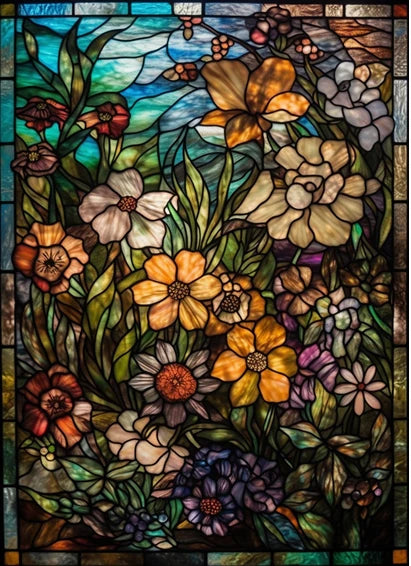 ステンドグラス教会風 ウィンドウフィルム(UVカット・静電気吸着タイプ)