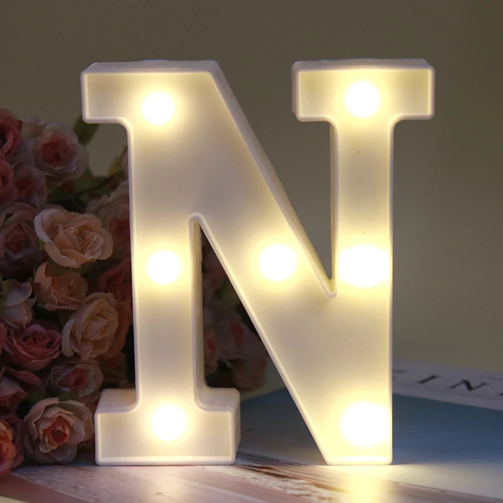 【LED装飾】LEDライト・デコレーションライト(ハート/数字/アルファベット)ホワイト 16cm