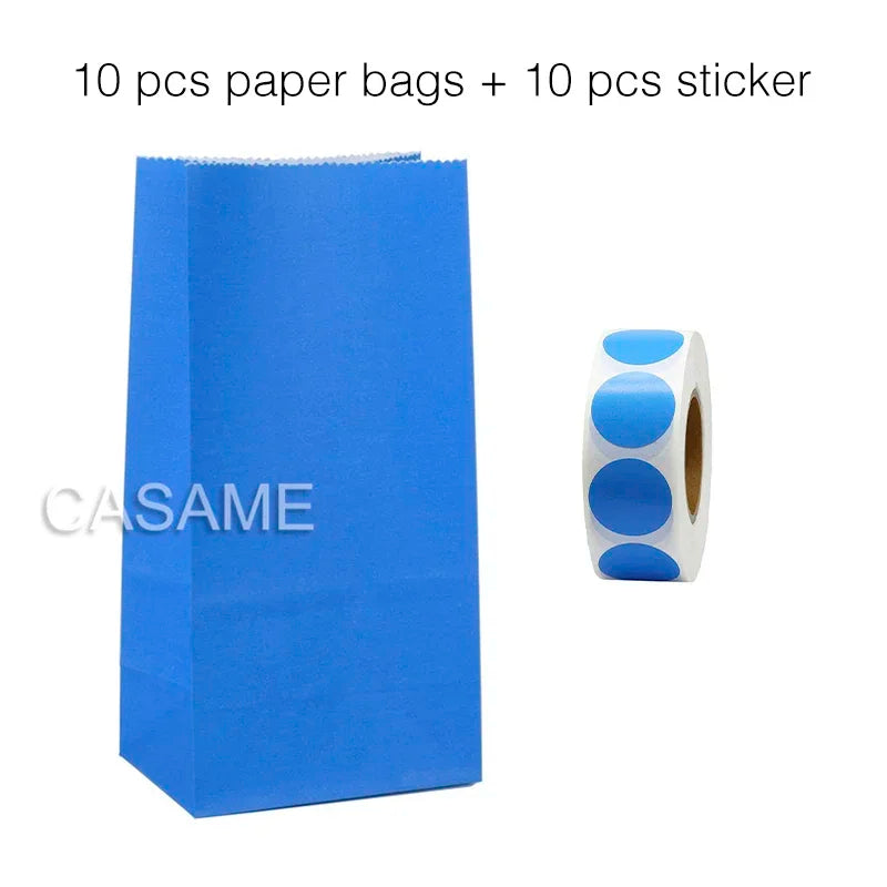 |ノベルティ用品 | カラフル無地ストライプ&水玉模様バッグ10個|W9xH18xD6c