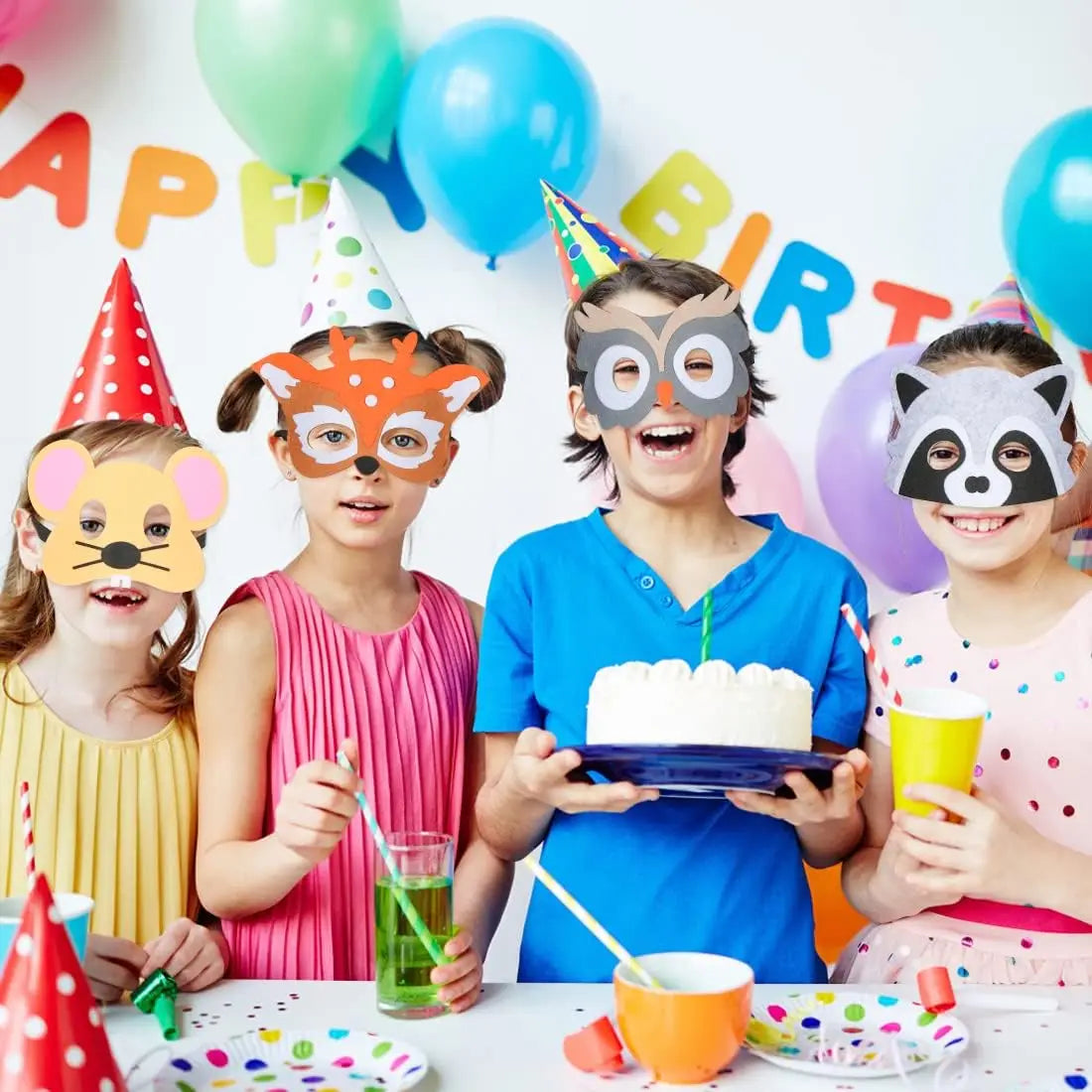 イベント・ハロウィングッズ|ジャングルアニマルフェルトマスク(子供用)