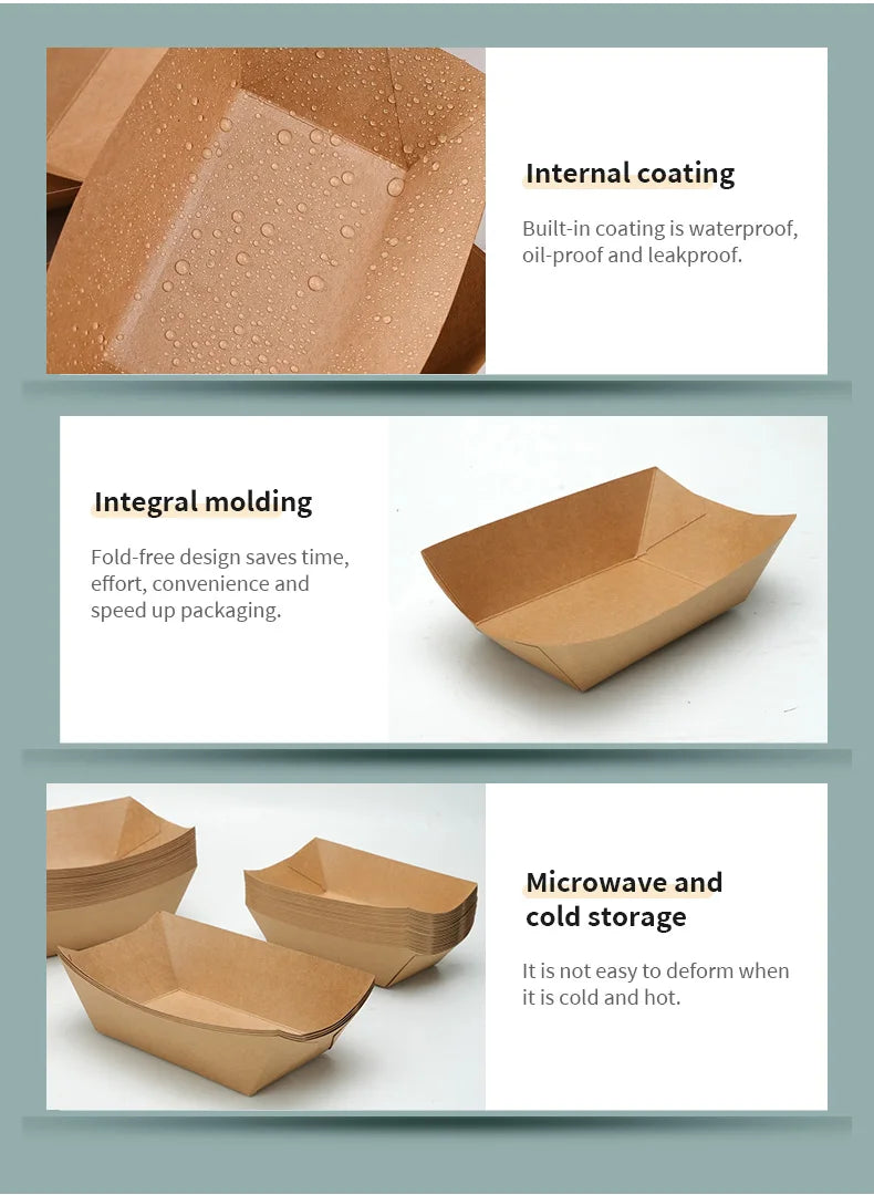 |イベント・ノベルティ用品 | 電子レンジ可 クラフト紙トレイセット |S/M/Lサイズ