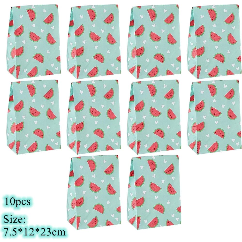 |ノベルティ用品 | フルーツ柄ギフトバッグ10個セット | W12×H23×D7.5c