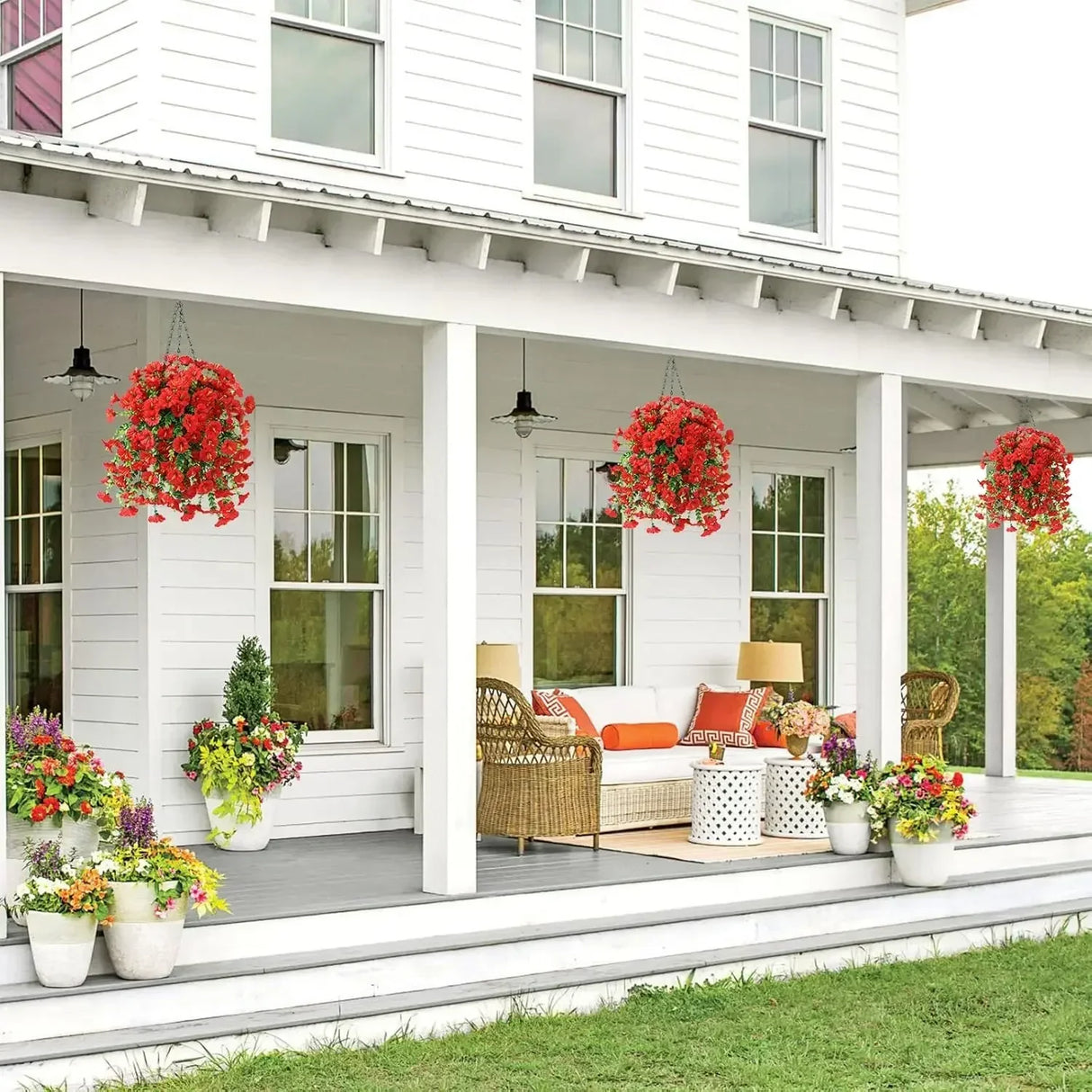 パーティー・ガーデン装飾 造花 ペチュニアフェイク植物 UV耐性 屋外装飾対応