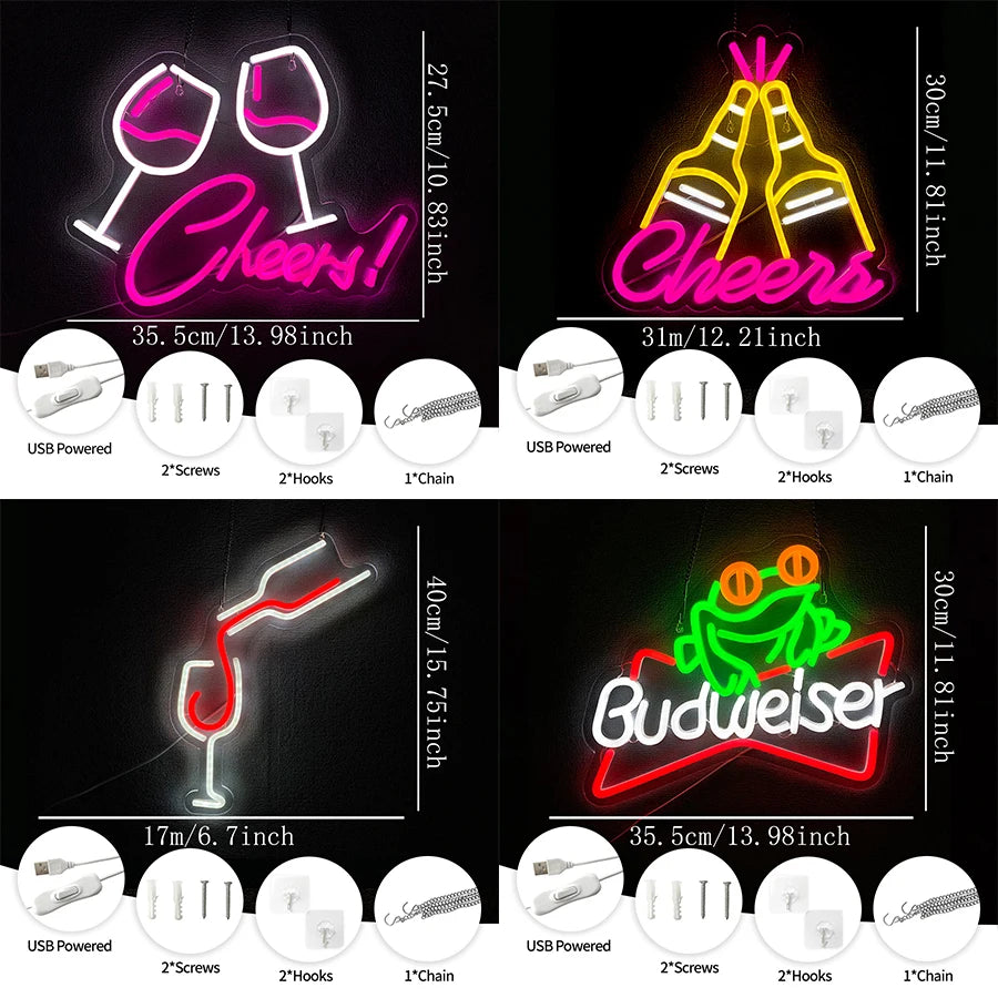 ビールカップLEDネオンサイン(ネオン看板) USB電源