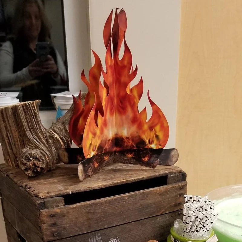 イベント・パーティーグッズ|3D段ボール製キャンプファイヤー装飾