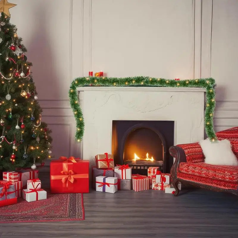 クリスマスガーランド|イベント・クリスマス装飾|LEDライト付きガーランド 5m