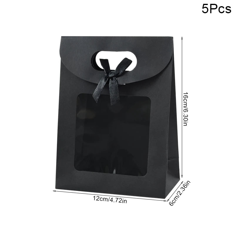 |ノベルティ用品 | 窓付きクラフト紙ギフトバッグ 5個セット