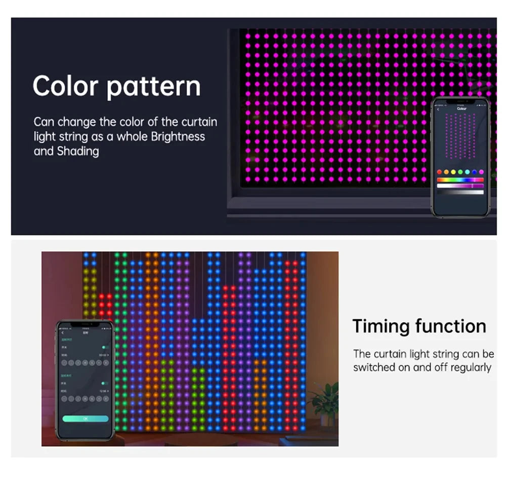 カーテンライト|イベント・クリスマス装飾| LEDカーテンライト クリスマスデコレーション(1M/2M/3M)
