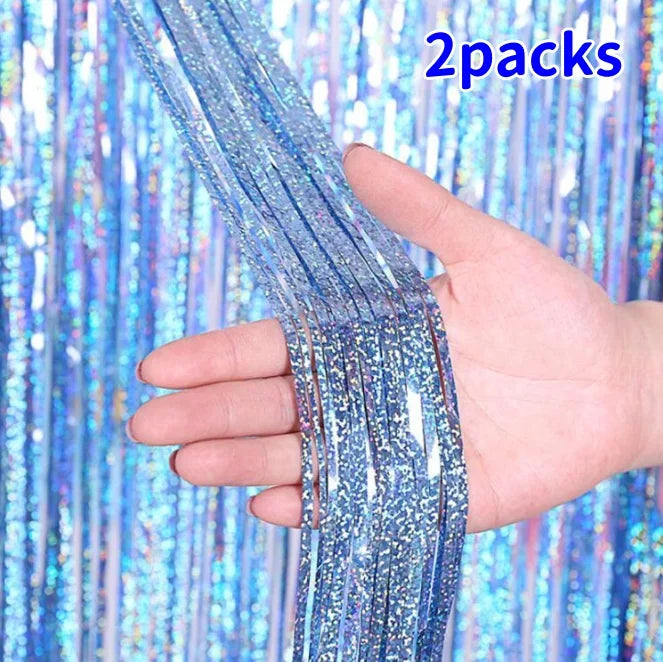 パーティー・インテリア用装飾 キラキラ!ホイル素材カーテン 誕生日用