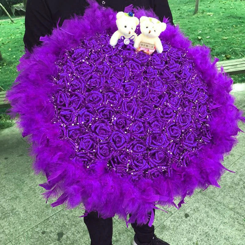 パーティー・インテリア装飾|キラキラ光るローズ・ブーケ用花材(長さ約27㎝)