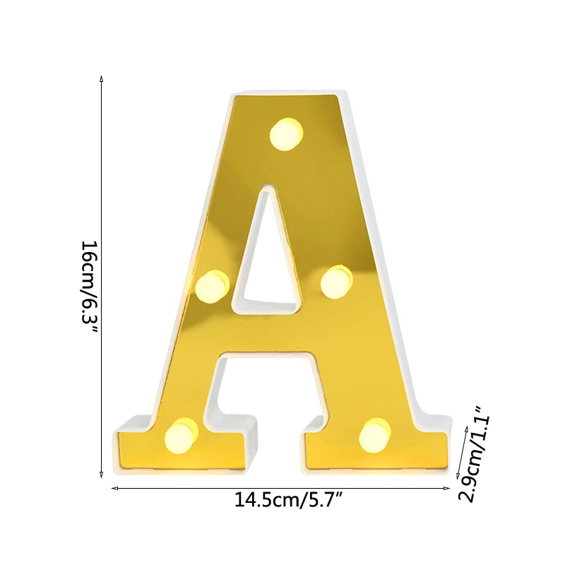 【LED装飾】LEDライト・デコレーションライト(アルファベット/数字)16㎝