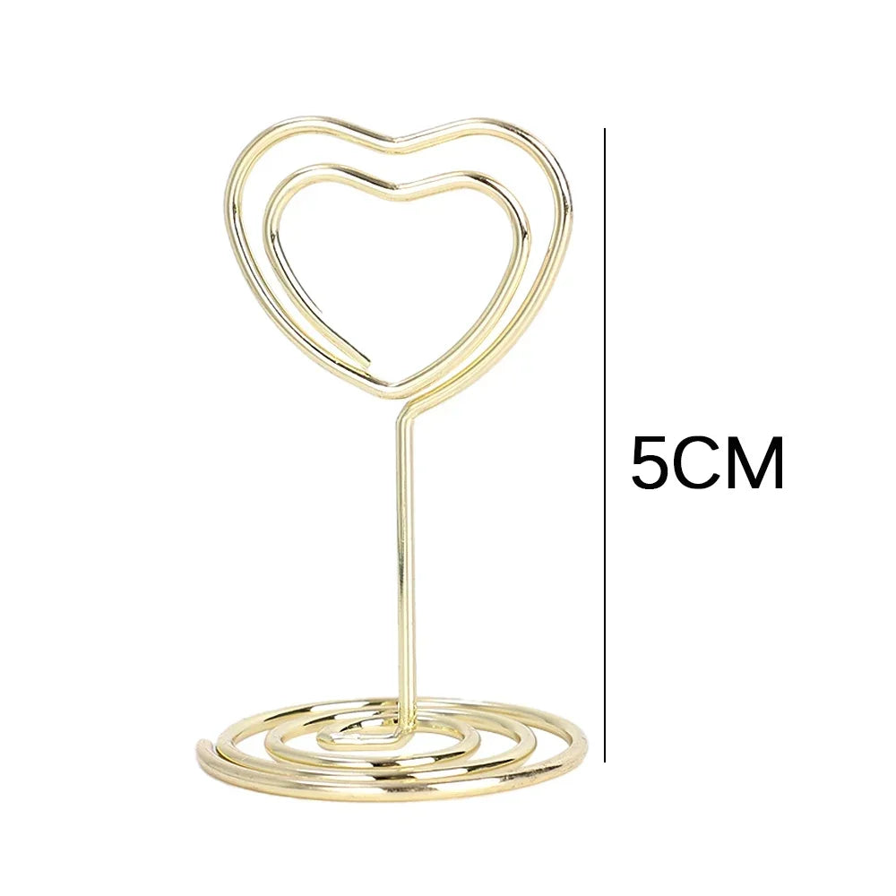 イベント・結婚式装飾|金属製ハート型プレースカードホルダー 24個セット