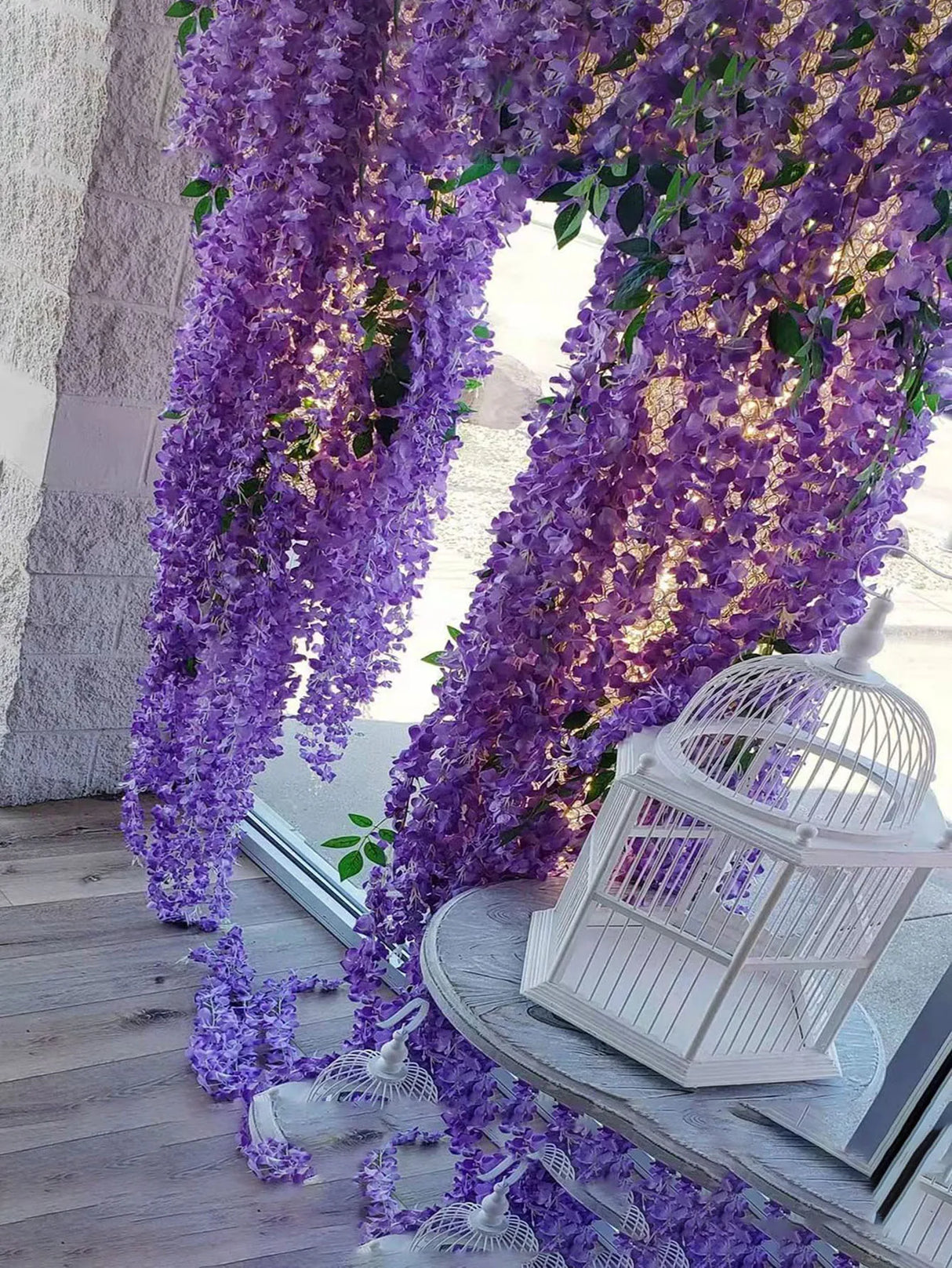 パーティー・ガーデン装飾|藤の花ガーランド 12本セット(110cm)