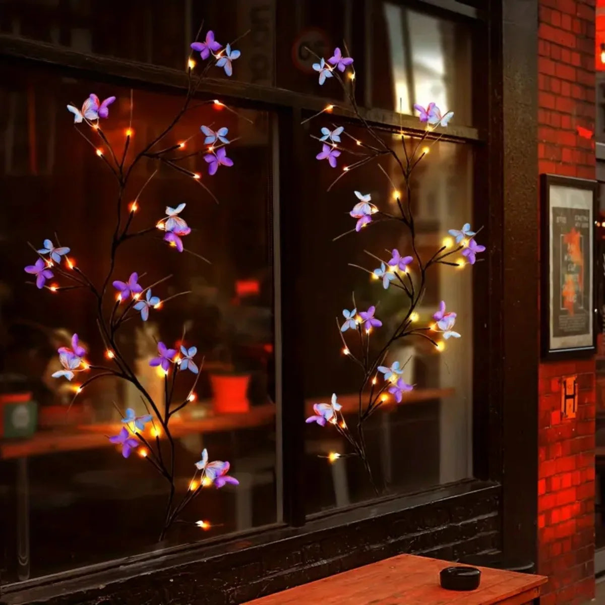 イベント・パーティー装飾|LED蝶付き柳つるライト(1.3M)