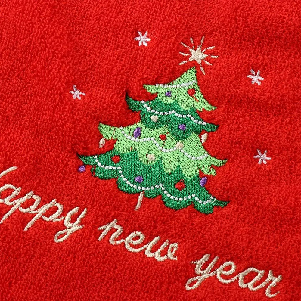 クリスマスグッズ・ ノベルティ用品|クリスマス柄刺しゅう入りコットンタオル | 34×74cm
