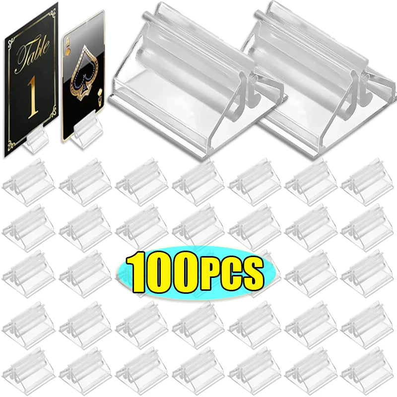 イベント・結婚式装飾|透明プラスチックミニカードスタンドセット