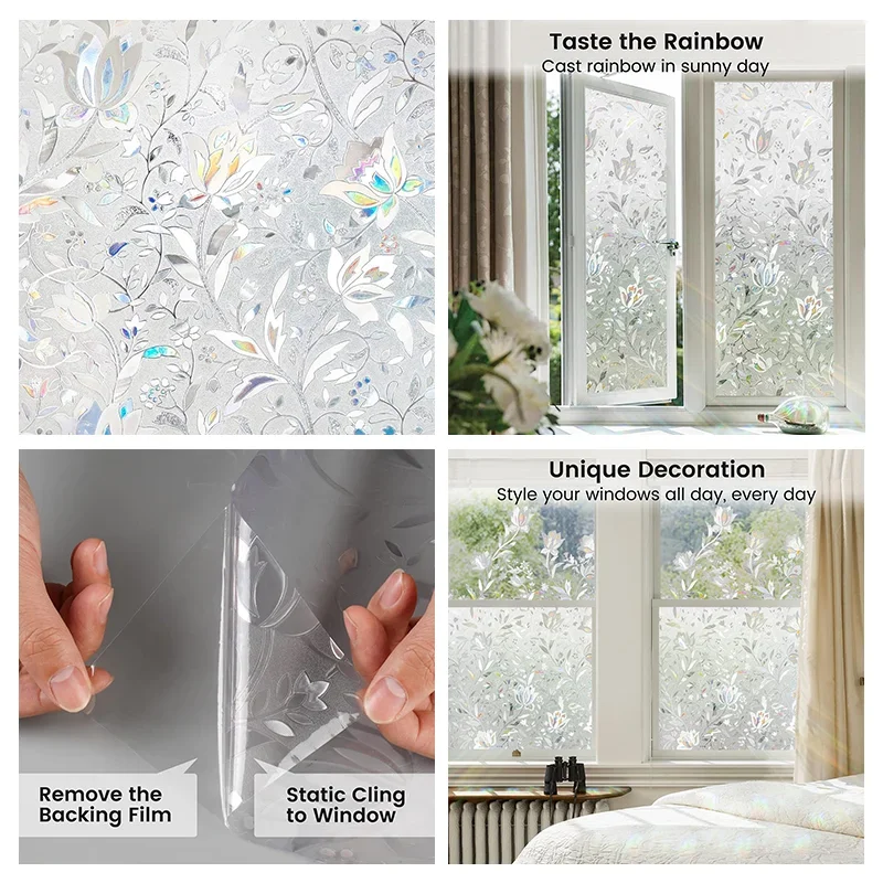 3Dウィンドウフィルム 幾何学模様柄 (UVカット・静電気吸着タイプ)