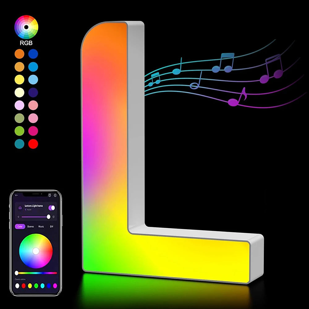 【LED装飾】LEDライト・デコレーションライト(数字/アルファベット)調光可能 レインボーカラー