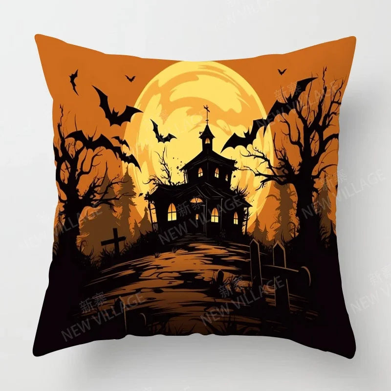 イベント・ハロウィングッズ|植物プリント装飾クッションカバー