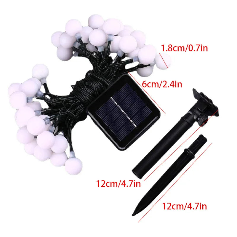 ソーラーライト|イベント・クリスマス装飾|ソーラー式 LEDストリングライト 8モード (5m/7m/12m)